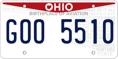 OH license plate GOO5510
