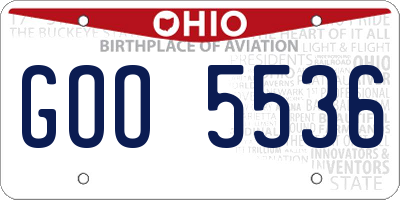 OH license plate GOO5536