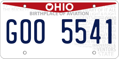 OH license plate GOO5541