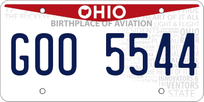 OH license plate GOO5544