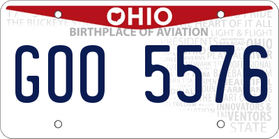 OH license plate GOO5576