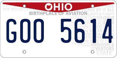 OH license plate GOO5614