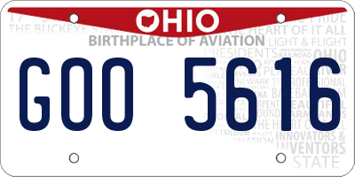 OH license plate GOO5616