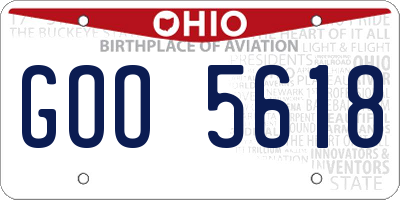 OH license plate GOO5618