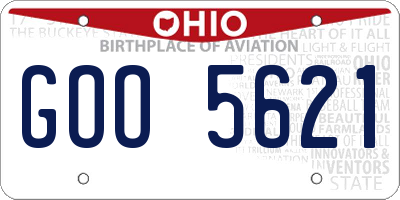 OH license plate GOO5621