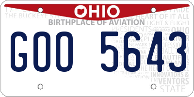 OH license plate GOO5643