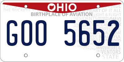OH license plate GOO5652