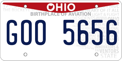 OH license plate GOO5656