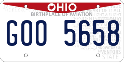 OH license plate GOO5658