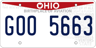 OH license plate GOO5663
