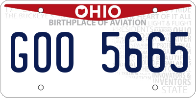 OH license plate GOO5665