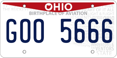 OH license plate GOO5666