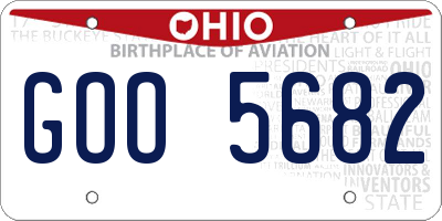 OH license plate GOO5682