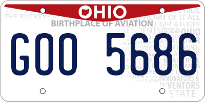 OH license plate GOO5686