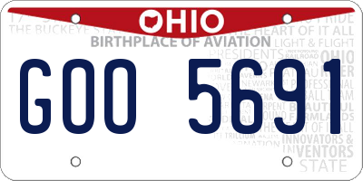 OH license plate GOO5691