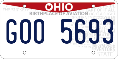 OH license plate GOO5693