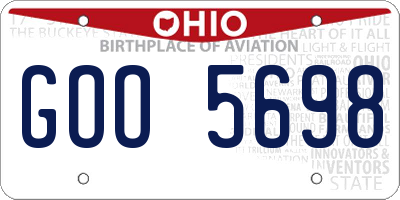 OH license plate GOO5698