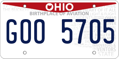 OH license plate GOO5705
