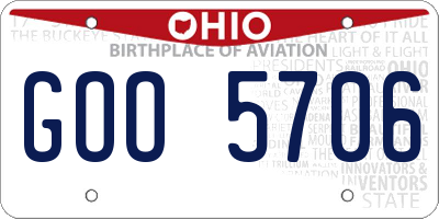 OH license plate GOO5706