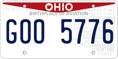 OH license plate GOO5776