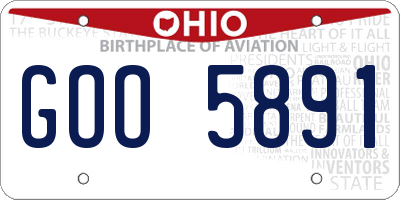 OH license plate GOO5891