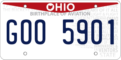 OH license plate GOO5901
