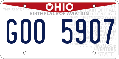 OH license plate GOO5907