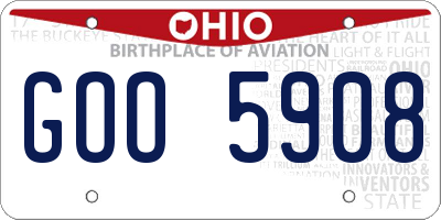 OH license plate GOO5908