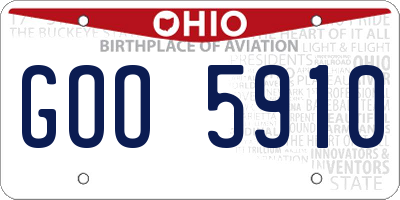 OH license plate GOO5910
