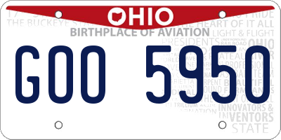 OH license plate GOO5950