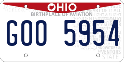 OH license plate GOO5954