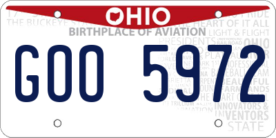 OH license plate GOO5972