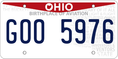 OH license plate GOO5976