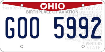 OH license plate GOO5992