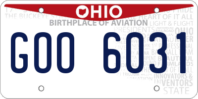 OH license plate GOO6031