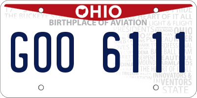 OH license plate GOO6111
