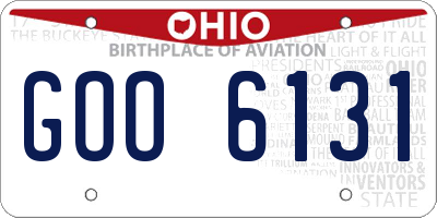 OH license plate GOO6131