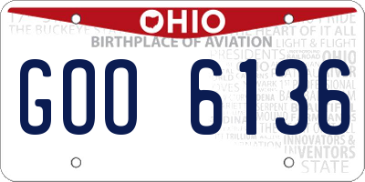 OH license plate GOO6136