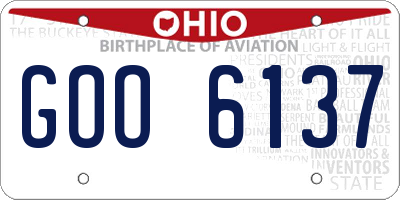 OH license plate GOO6137