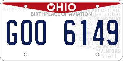 OH license plate GOO6149