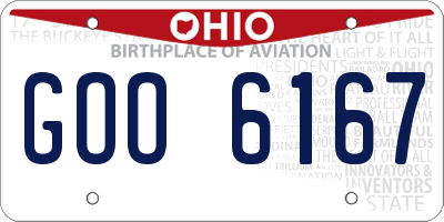 OH license plate GOO6167
