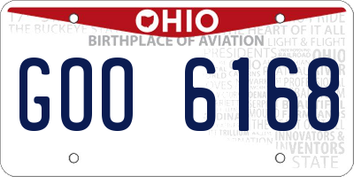 OH license plate GOO6168