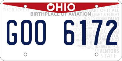 OH license plate GOO6172