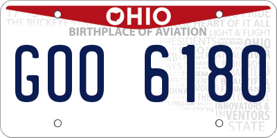 OH license plate GOO6180