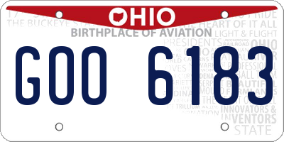 OH license plate GOO6183