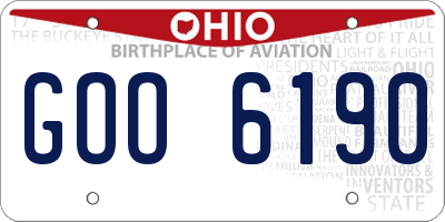 OH license plate GOO6190