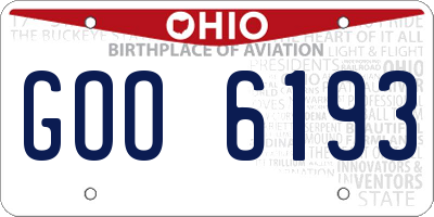 OH license plate GOO6193