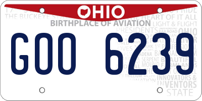 OH license plate GOO6239