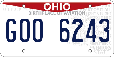 OH license plate GOO6243