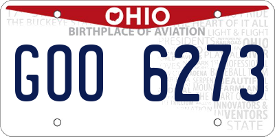 OH license plate GOO6273